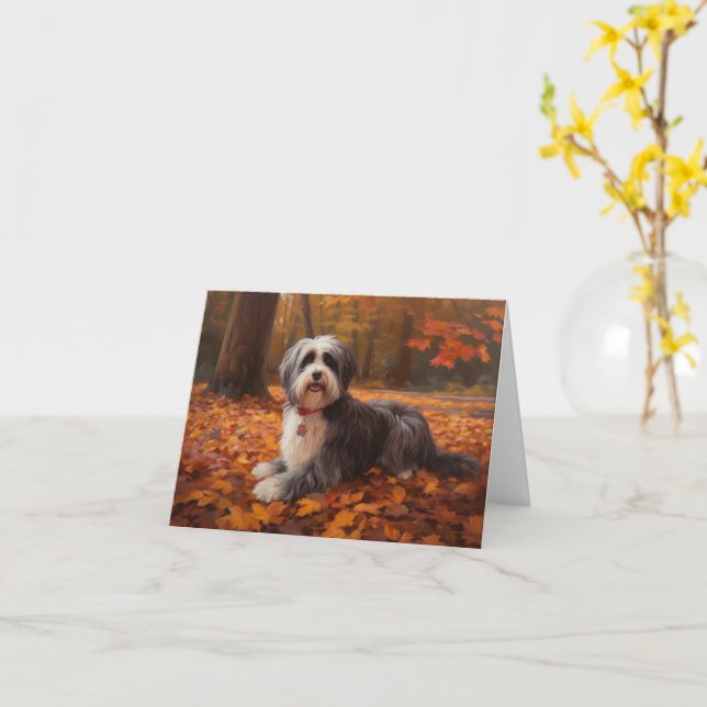 Carte Havanais en automne Feuilles automne Inspiration (Fleur jaune)