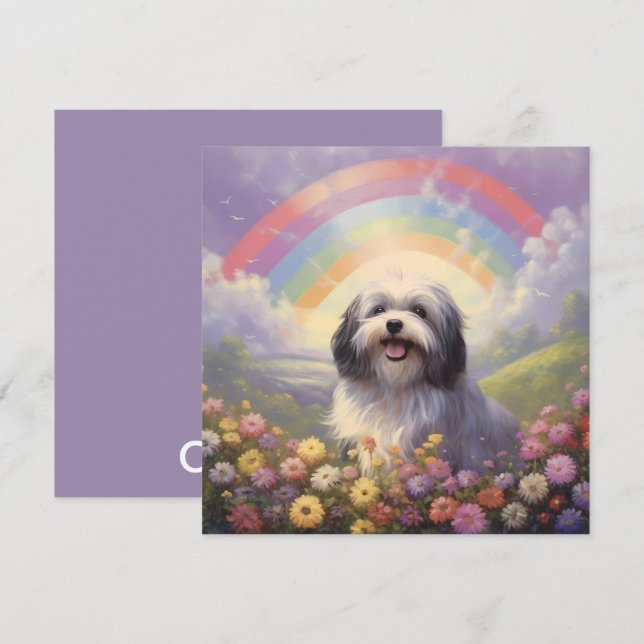 Carte Havanais Rainbow Bridge Nom personnalisé Chien Sym (Devant / Derrière)
