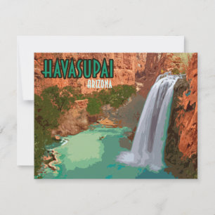 Carte Havasupai Indian Reservation Arizona Flat Card