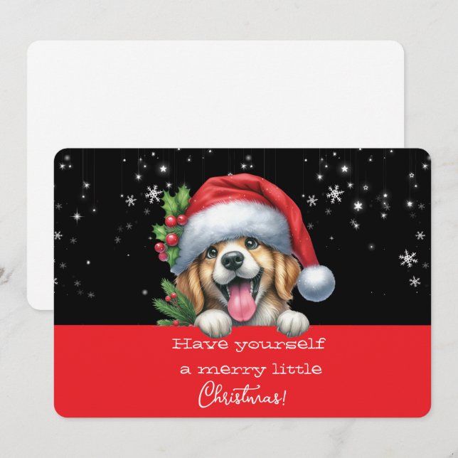 Carte Have Yourself  Merry Little Christmas Grinning Dog (Devant / Derrière)