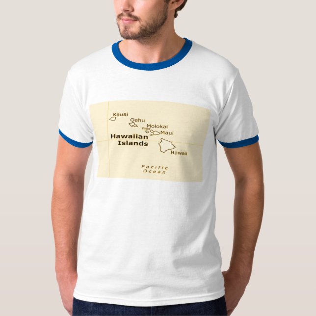 Carte hawaïenne hommes T-Shirts (Devant)