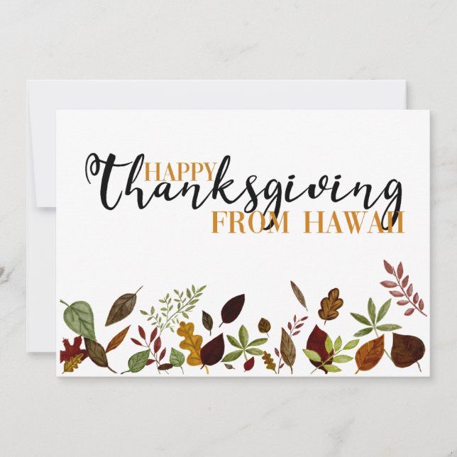 Carte Hawaii Fall Folid Thanksgiving (Devant)