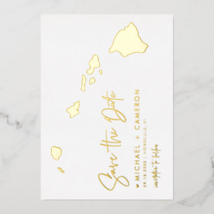 Carte Hawaii Mini Script Photo Enregistrer La Date