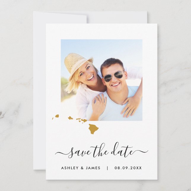 Carte Hawaii photo mariage Enregistrer la carte de (Devant)