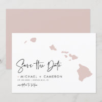 Carte Hawaii rose vif Script minimaliste moderne