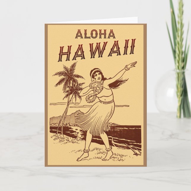 Carte Hawaii Travel Hula Girl (Devant)