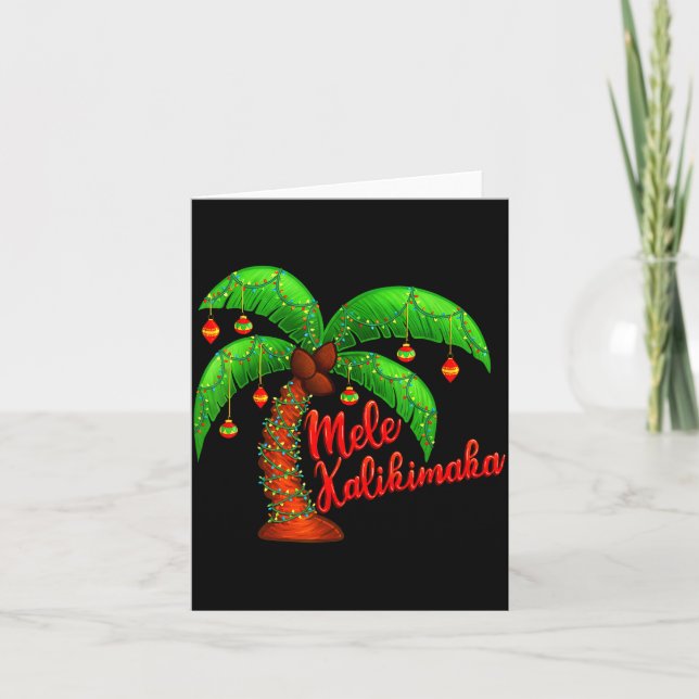 Carte Hawaiian Christmas Mele Kalikimaka Coconut Tree  (Devant)