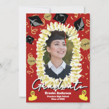 Hawaiian Graduation Plumeria Lei Confetti Photo