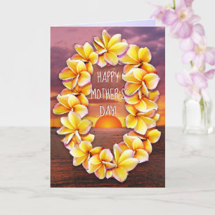 Carte Hawaiian Lei avec texte personnalisable Fête des M
