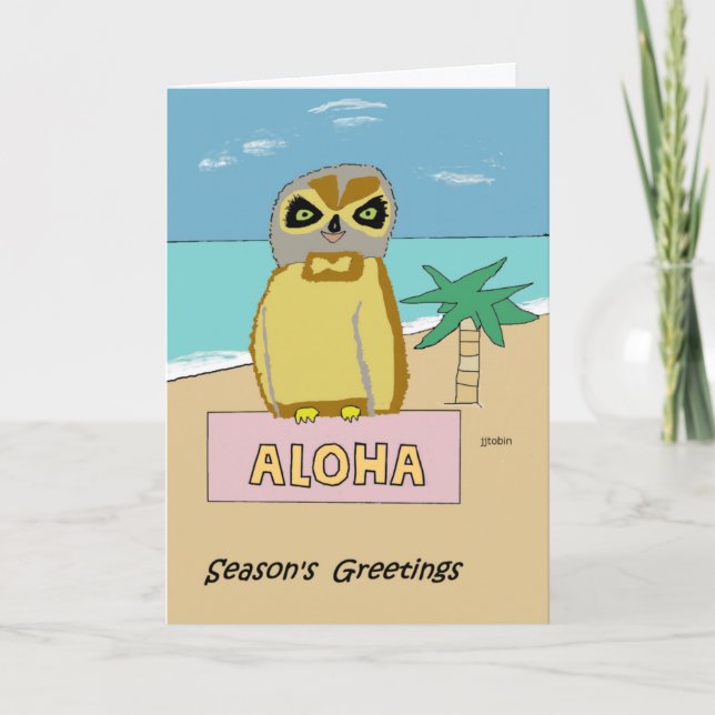 Carte Hawaiian Owl Holiday (Devant)