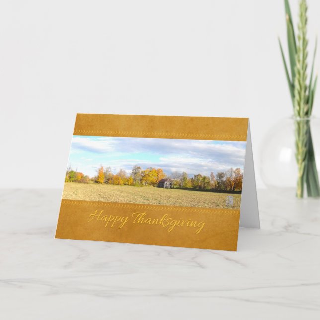 Carte Hayed Field & Grange Thanksgiving Card (Devant)