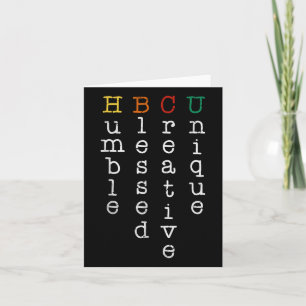 Carte Hbcu Humbled Blessed Creative Unique Enseignant Hb