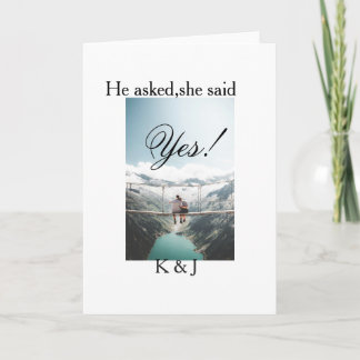 Carte He asked she said yes engagement photo name stylis