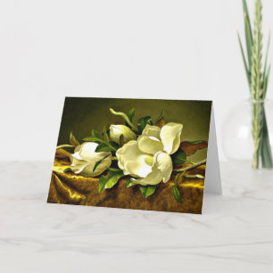 Carte Héade - Magnolias sur tissu velours or