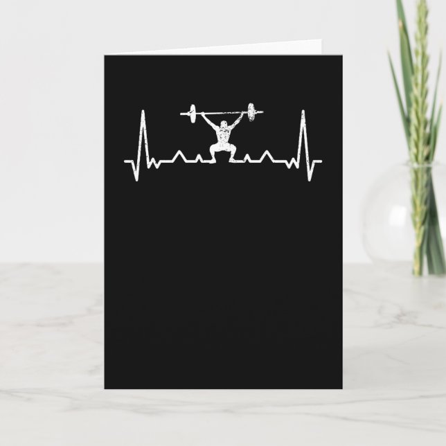 Carte Hearbeat Powerlifting Dire Gift Retro (Devant)