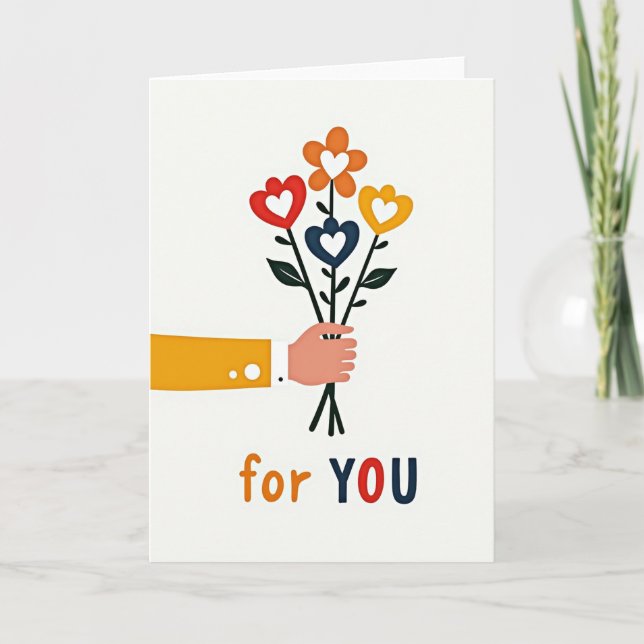 Carte Heart Bouquet For You Card (Devant)