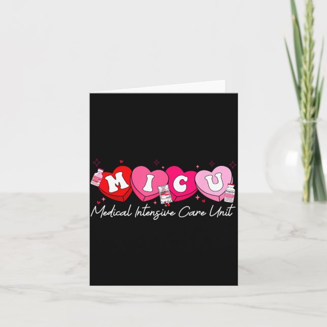 Carte Heart Candy Micu Nurse Valentine's Day Medical Cri (Devant)