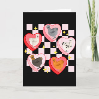 Carte Heart Candy Silkie Chicken Valentine Farmer Animal