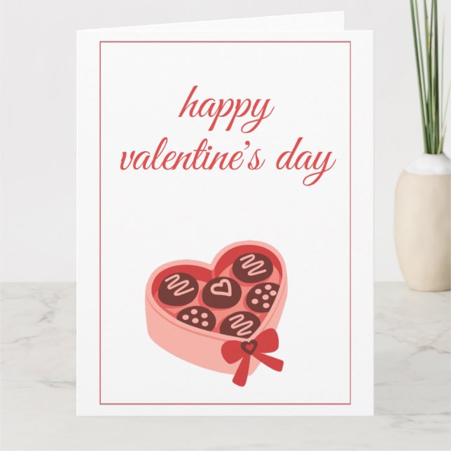 Carte Heart Chocolate Box Sweet Valentine’s Day (Devant)
