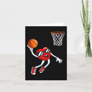 Carte Heart Dunk Joueur de basket Valentines Jour Amour 