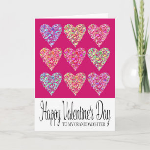 Carte Heart Filled Happy Valentine's Day Granddaughter