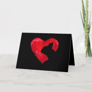 Carte Heart Silhouette Valentines Day French Bulldog Gif