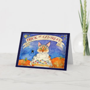 Carte Heather the Cat's Halloween Trick ou Treat card