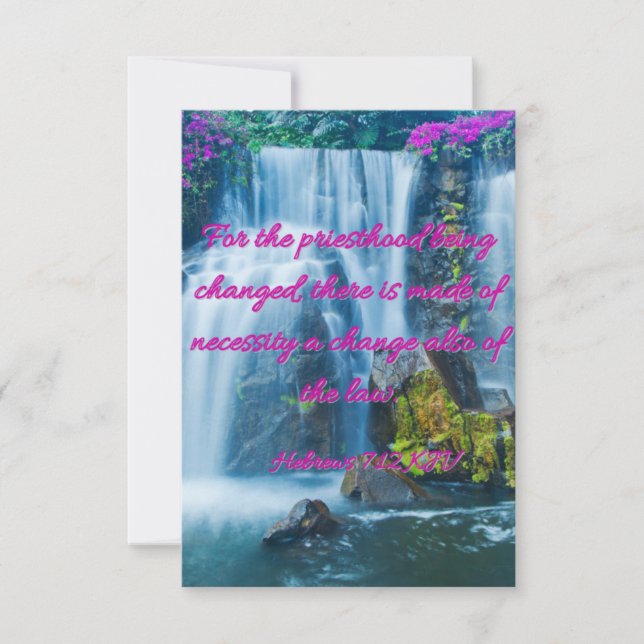 Carte Hébreux 7:12 KJV Bible Verse Pic Flat Salutation (Devant)