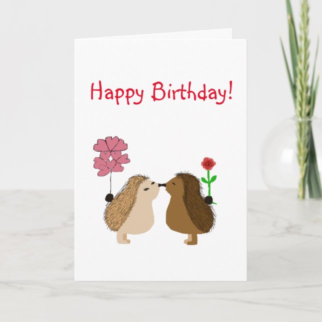 Carte Hedgehog Amour anniversaire (Devant)