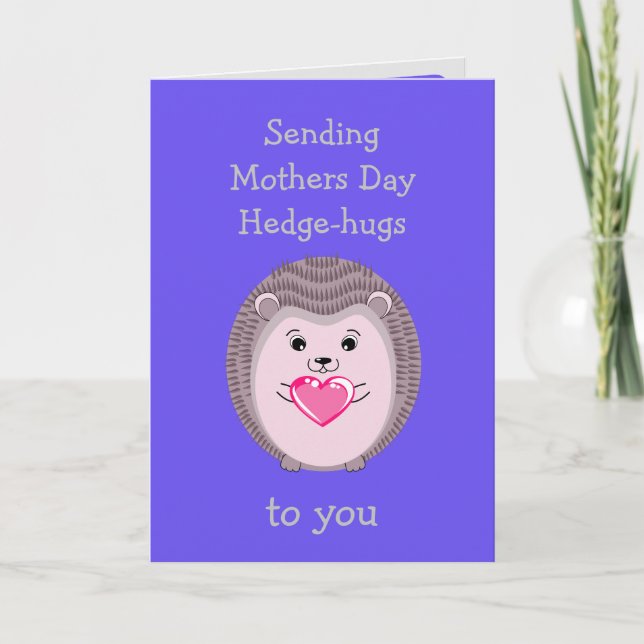 Carte Hedgehog de la Fête des Mères Hedgehog Hedge avec  (Devant)