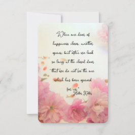 Carte Helen Keller cite sur Happiness Flat Card