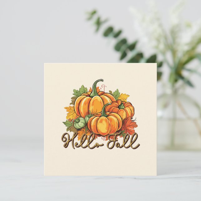 Carte Hello Fall - Cosy Citrouille Patch (Debout devant)