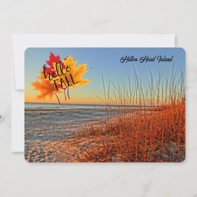 Carte Hello Fall Hilton Head Island Beach Caroline du Su (Devant)