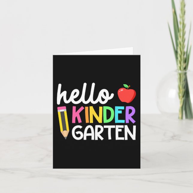 Carte Hello Kindergarten Team Kinder Back to School Teac (Devant)