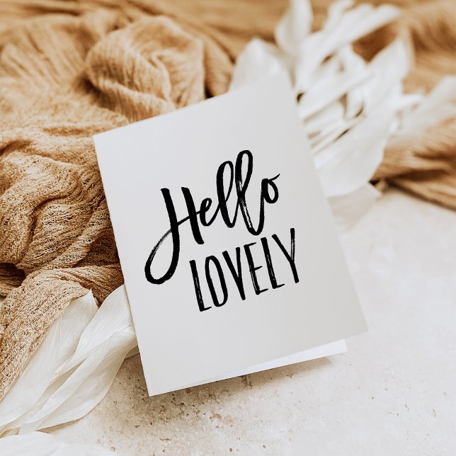Carte Hello Lovely | Vierge de typographie chic (Créateur téléchargé)