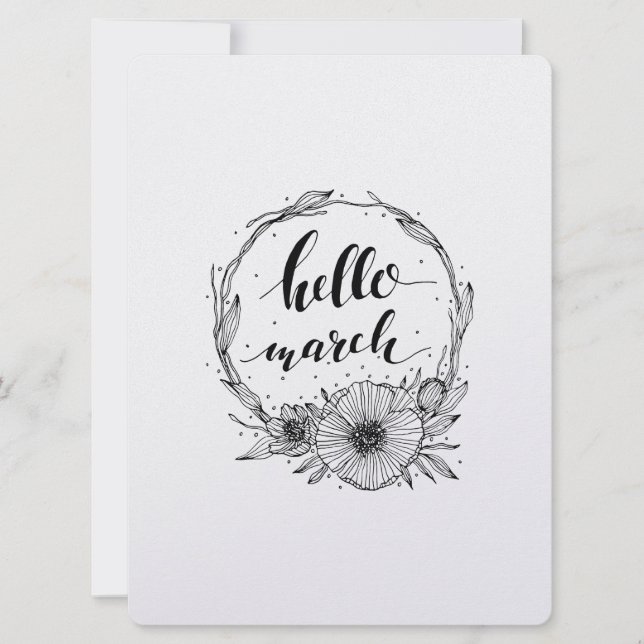 Carte Hello March Line Art (Devant)