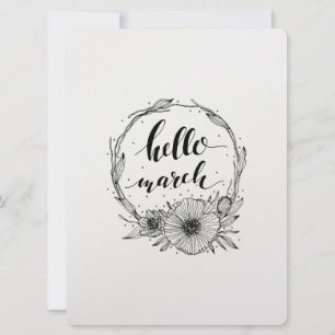Carte Hello March Line Art