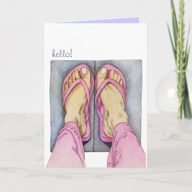 Carte Hello Pieds Roses (Devant)