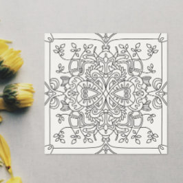 Carte Hello Spring : Page Coloriage inspirée de la natur