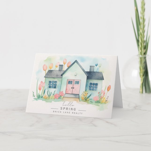 Carte Hello Spring Pastel House Immobilier (Devant)