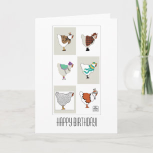 Carte Hen (mode) d'anniversaire haute-art