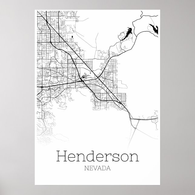 Carte Henderson - Nevada - Poster de la carte de l (Devant)