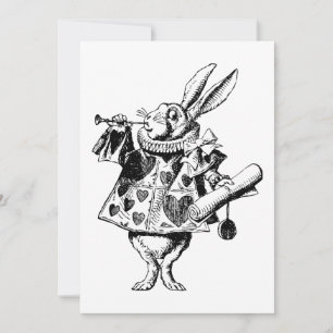 Carte Héraut de lapin blanc en noir