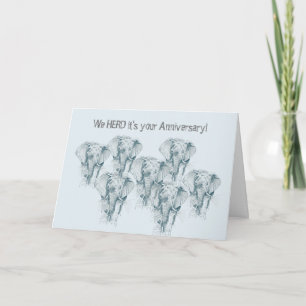 Carte Herbe d'éléphants Drôle Joyeux Anniversaire
