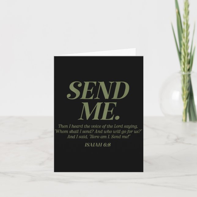 Carte Here Am I Send Me Isaiah 6_8 Christian Bible Verse (Devant)