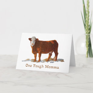 Carte Hereford Cow : One Tough Momma : Fête des Mères