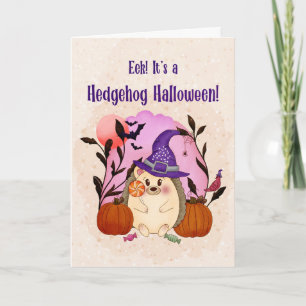 Carte Hérisson de Halloween fantaisiste Halloween
