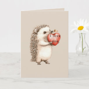 Carte Hérissons avec amour de coeur