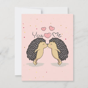 Carte Hérissons mignons qui s'embrassent