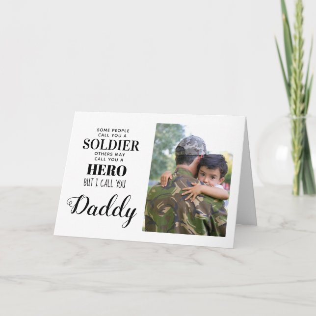 Carte Héros de soldat de l'armée de terre papa Fête des  (Devant)